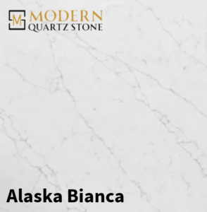 A modern kitchen featuring quartz worktops from Serene Stones.