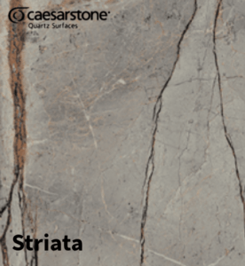 A high-gloss worktop by Serene Stones, reflecting modern luxury.