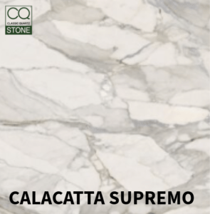 A stunning CQ Porcelain island worktop from Serene Stones for luxury kitchens.