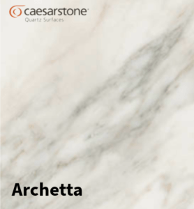 A durable and heat-resistant Caeser Porcelain worktop from Serene Stones.