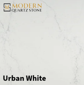 A modern kitchen featuring custom quartz worktops.